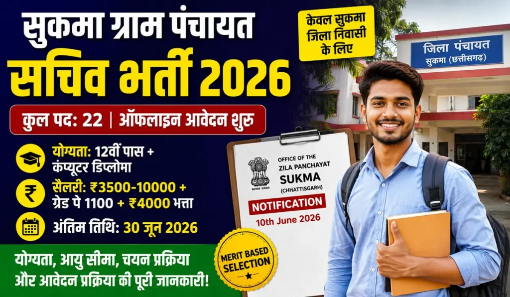 Sukma Gram Panchayat Sachiv Bharti 2026