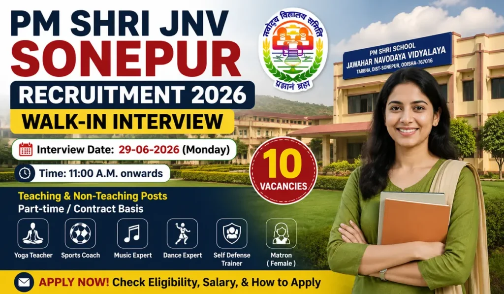 PM SHRI JNV Sonepur Recruitment 2026