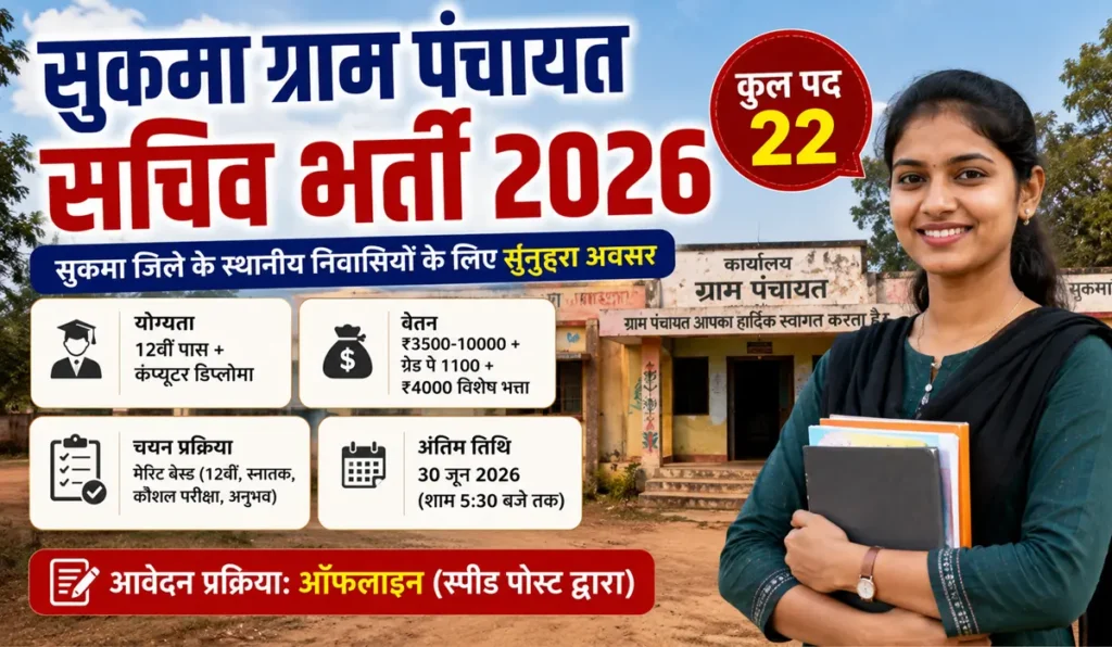 Sukma Gram Panchayat Sachiv Bharti 2026