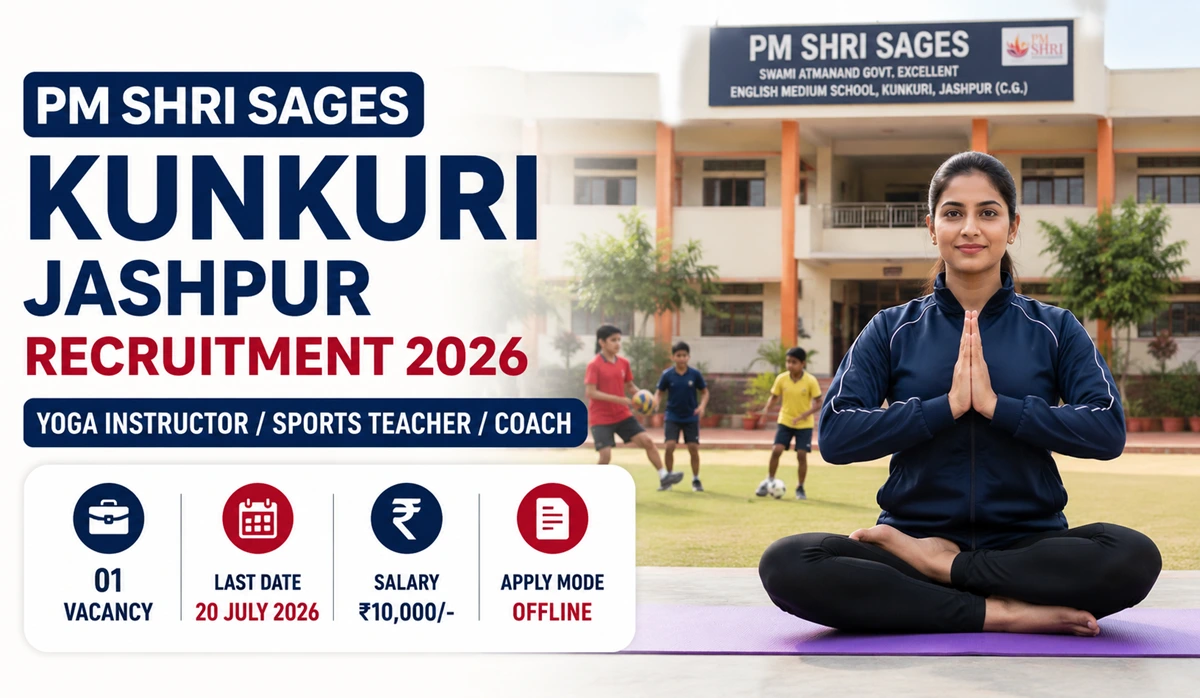 PM SHRI SAGES Kunkuri Jashpur Recruitment 2026